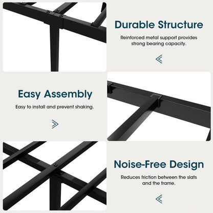 Metal Platform Bed Frame with Headboard and Footboard and No Box Spring Needed for Bedroom detail image - detail view 13