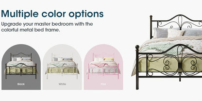 Metal Platform Bed Frame with Headboard and Footboard and No Box Spring Needed for Bedroom detail image - detail view 15