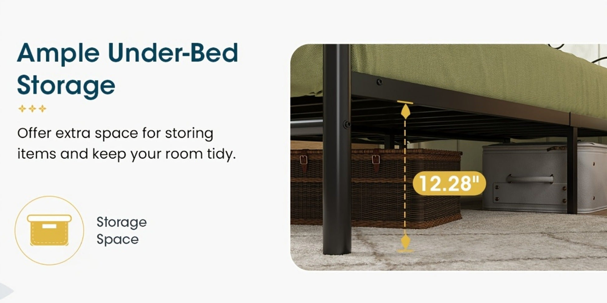 Metal Platform Bed Frame with Headboard and Footboard and No Box Spring Needed for Bedroom detail image - detail view 17