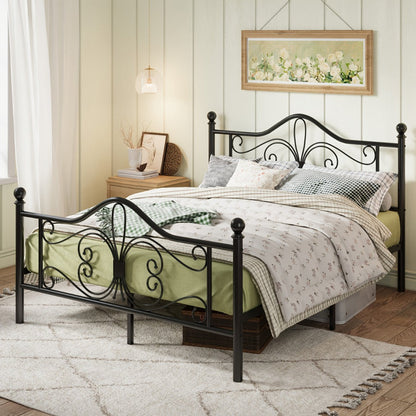 Metal Platform Bed Frame with Headboard and Footboard and No Box Spring Needed for Bedroom detail image