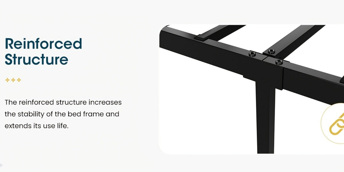 Metal Platform Bed Frame with Headboard and Footboard and No Box Spring Needed for Bedroom detail image - detail view 21