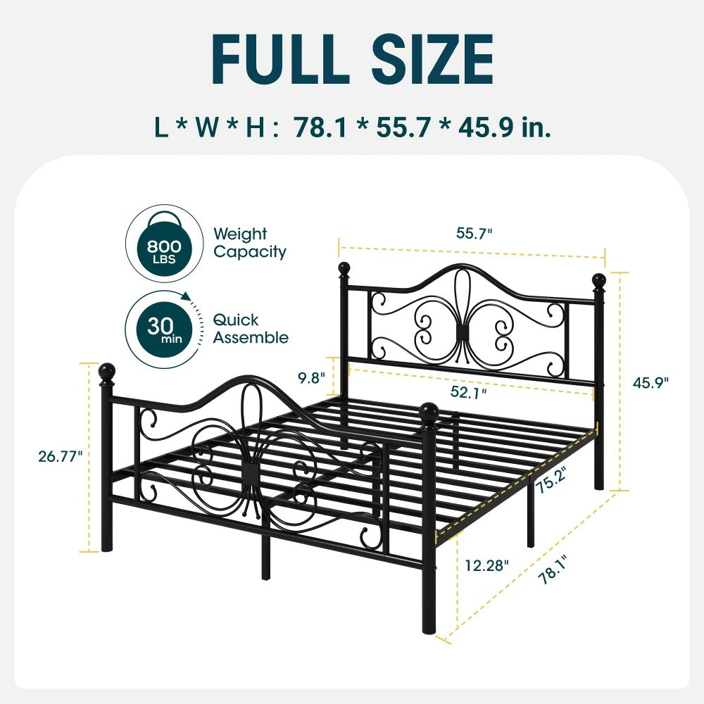 Metal Platform Bed Frame with Headboard and Footboard and No Box Spring Needed for Bedroom detail image - detail view 8