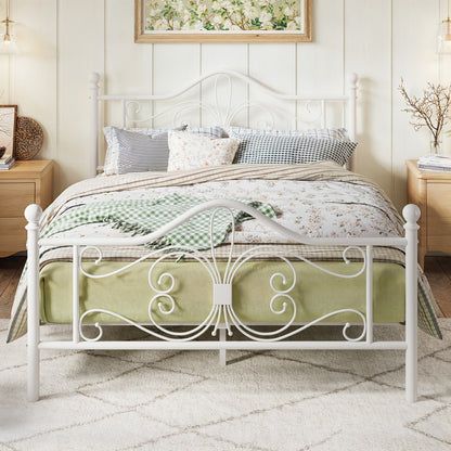 Platform Bed Frame shown in the White, Full option