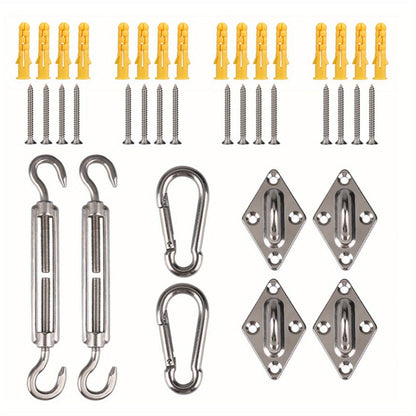 Shade Sail Hardware shown in the 40PCs Hardware Kit option