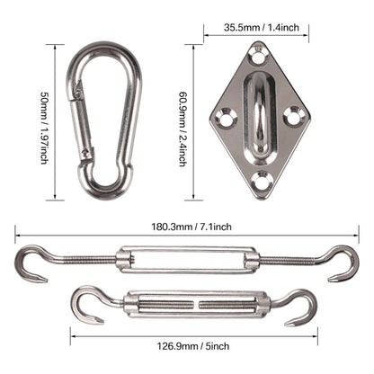 Metal Shade Sail Hardware Kit for Outdoor Shade and Protection in Patio detail image - detail view 4