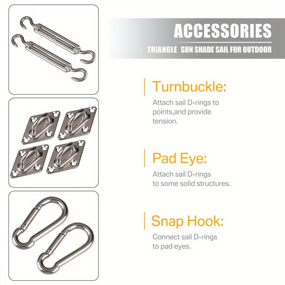 Metal Shade Sail Hardware Kit for Outdoor Shade and Protection in Patio detail image - detail view 9