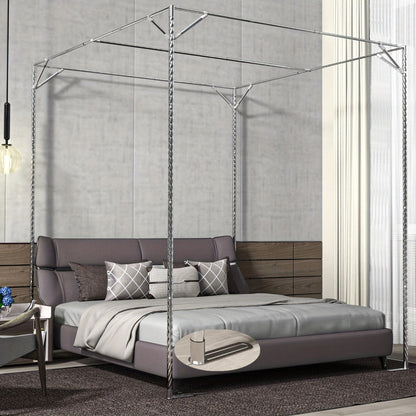 Canopy Bed Frame, Stainless Steel - Adjustable for Twin, Full, Queen & King, Thick Bracket shown in the main product view