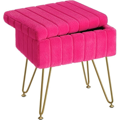 Metal Vanity Stool for Dressing and Daily Routines in Bedroom detail image