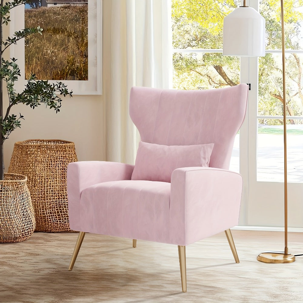 Metal Velvet Accent Chair, Living Room Armchair for Comfortable Everyday Seating detail image - detail view 10