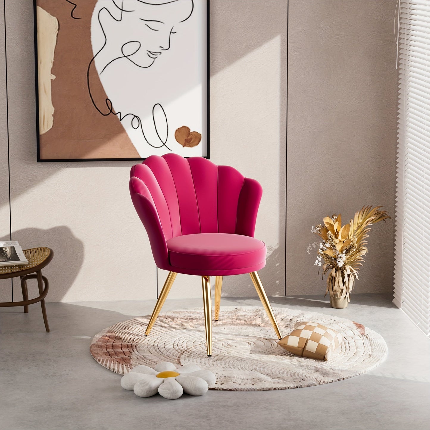 Dining Chair shown in the Dark Pink option