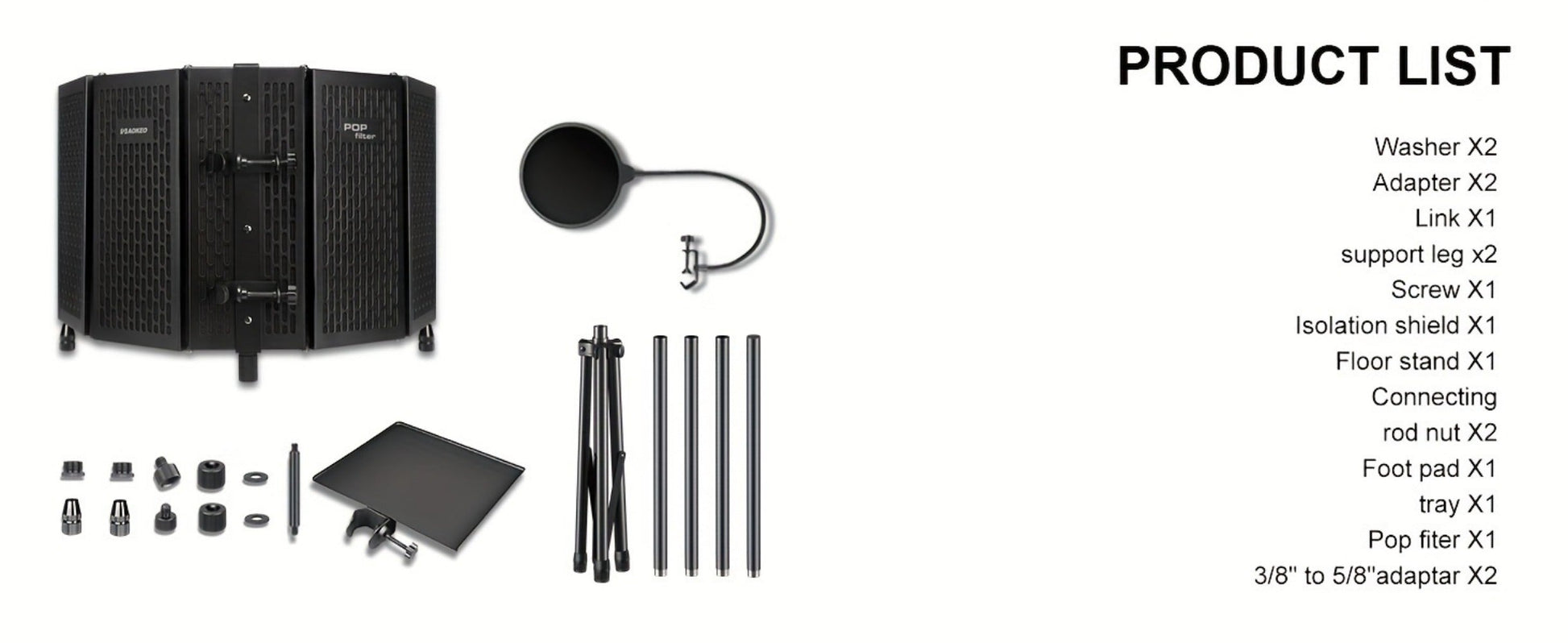 Microphone Isolation Shield, Foldable for Reducing Nearby Room Reflections Around A detail image - detail view 15