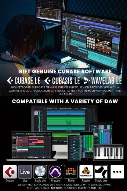 MIDI Keyboard Controller, USB-C, USB, Donner, DMK25, Pro for Music Production detail image - detail view 14