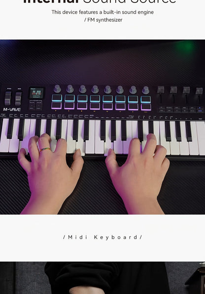 MIDI Keyboard Controller, Wireless, 37 Keys, M-VAVE, SMK37PRO for Music Production detail image - detail view 13