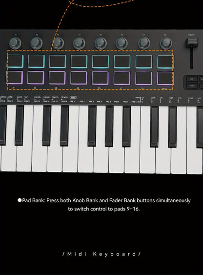 MIDI Keyboard Controller, Wireless, 37 Keys, M-VAVE, SMK37PRO for Music Production detail image - detail view 19