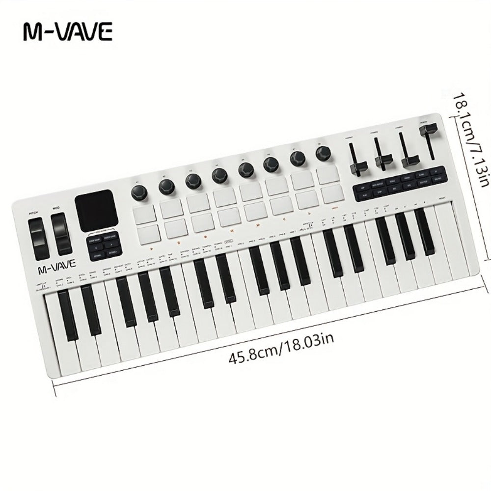 MIDI Keyboard Controller, Wireless, 37 Keys, M-VAVE, SMK37PRO for Music Production detail image