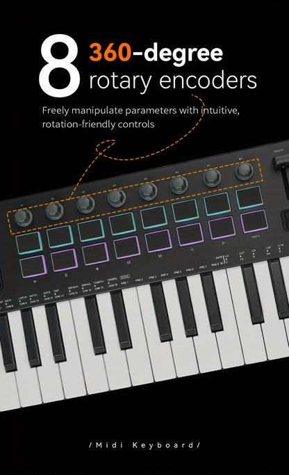 MIDI Keyboard Controller, Wireless, 37 Keys, M-VAVE, SMK37PRO for Music Production detail image - detail view 21