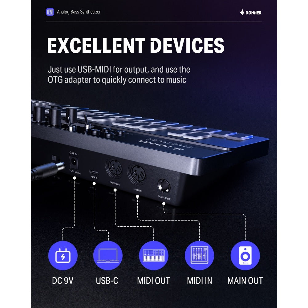 MIDI Pad Controller, Donner, Sequencer, Bass for Music Production detail image - detail view 8