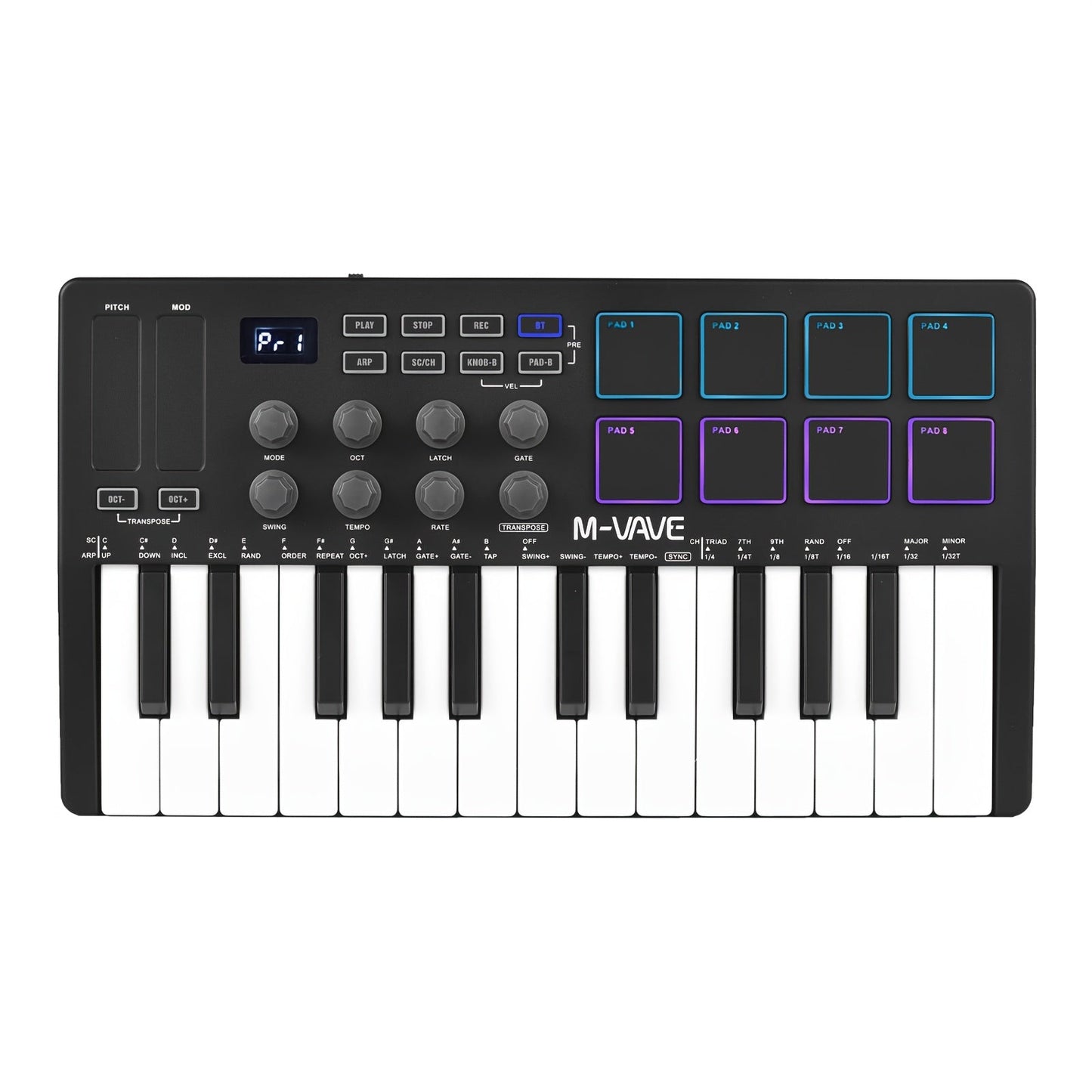 MIDI Pad Controller shown in the Black option