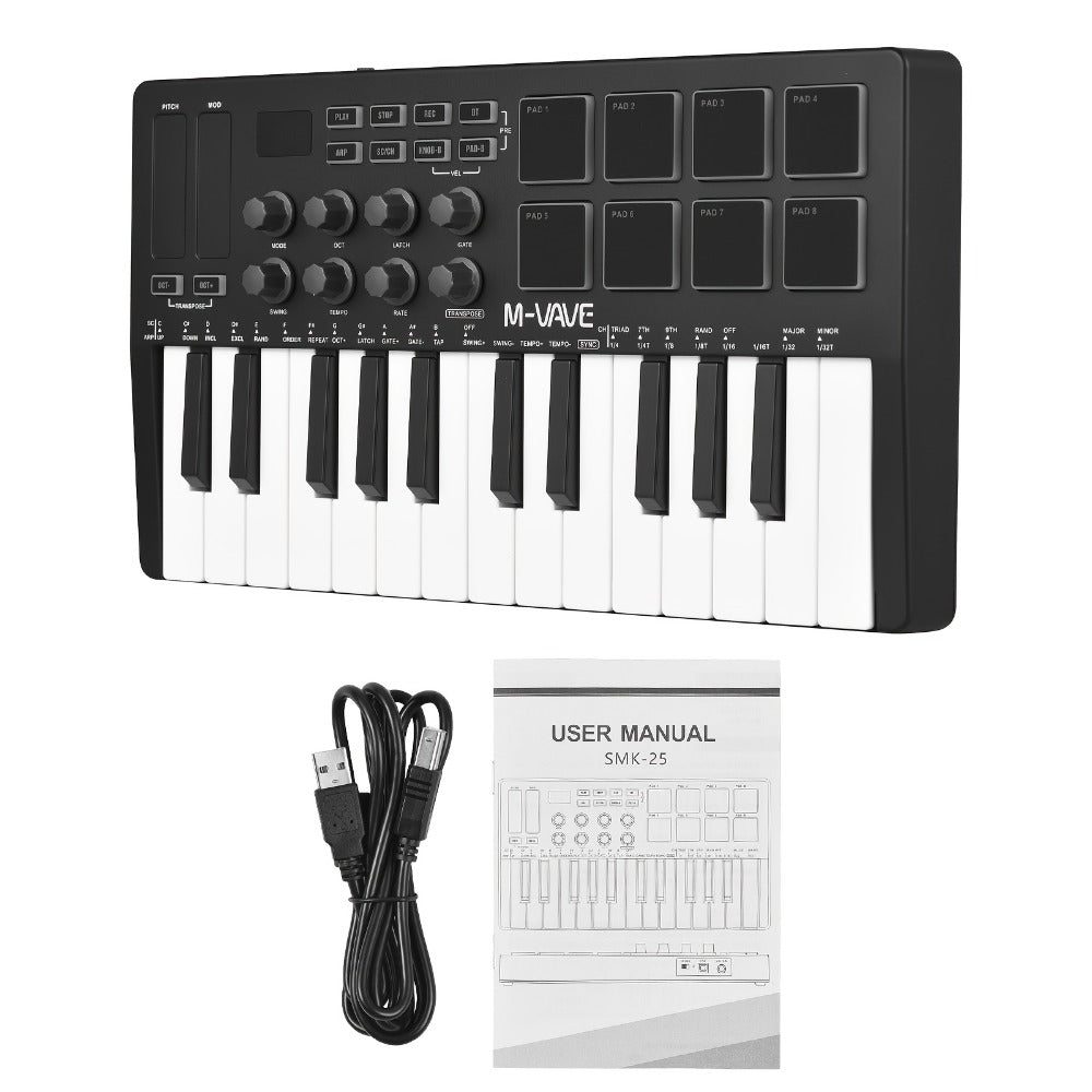 MIDI Pad Controller, RGB, Wireless, M-VAVE, 25-Key, Keyboard for Music Production detail image - detail view 11