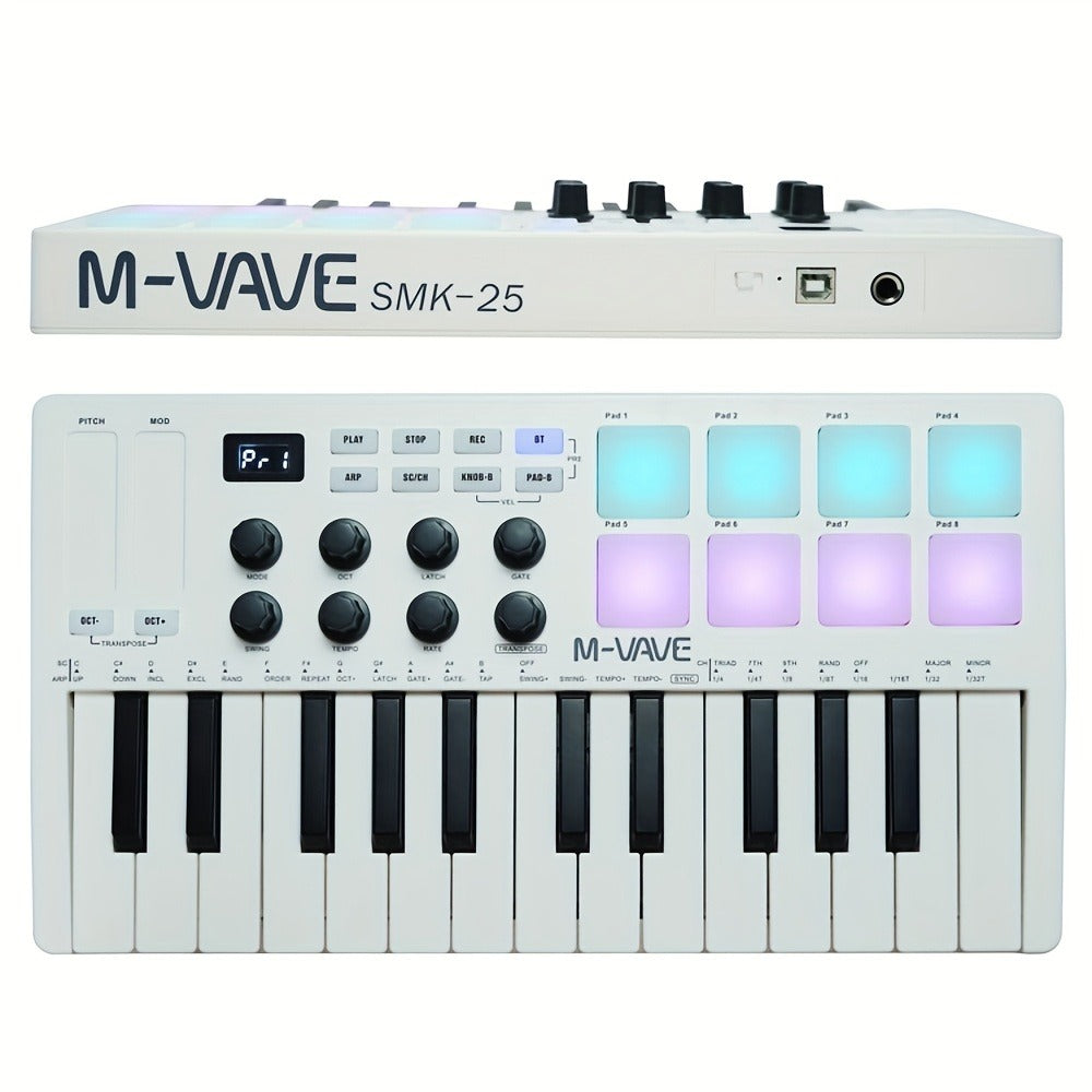 MIDI Pad Controller, RGB, Wireless, M-VAVE, 25-Key, Keyboard for Music Production detail image - detail view 12