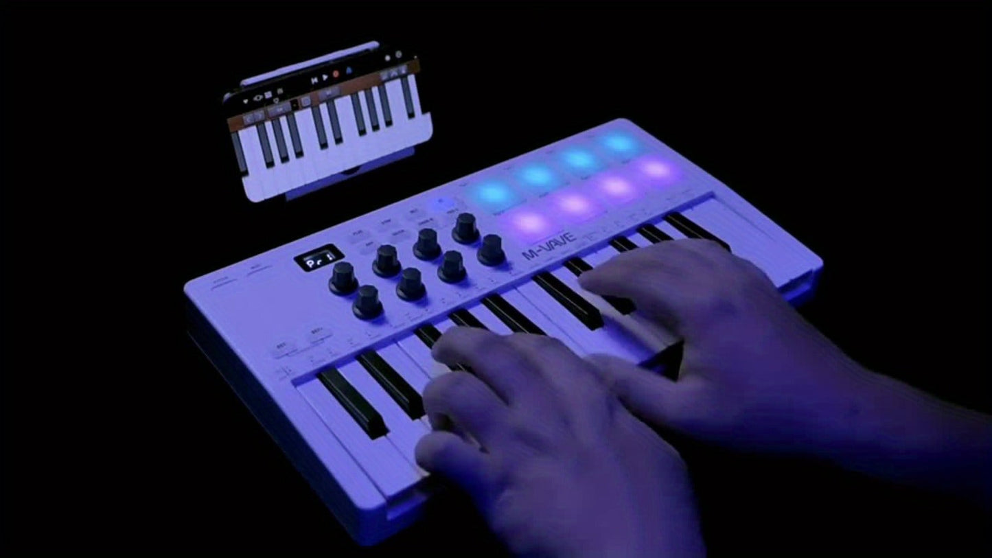 MIDI Pad Controller, RGB, Wireless, M-VAVE, 25-Key, Keyboard for Music Production detail image - detail view 13