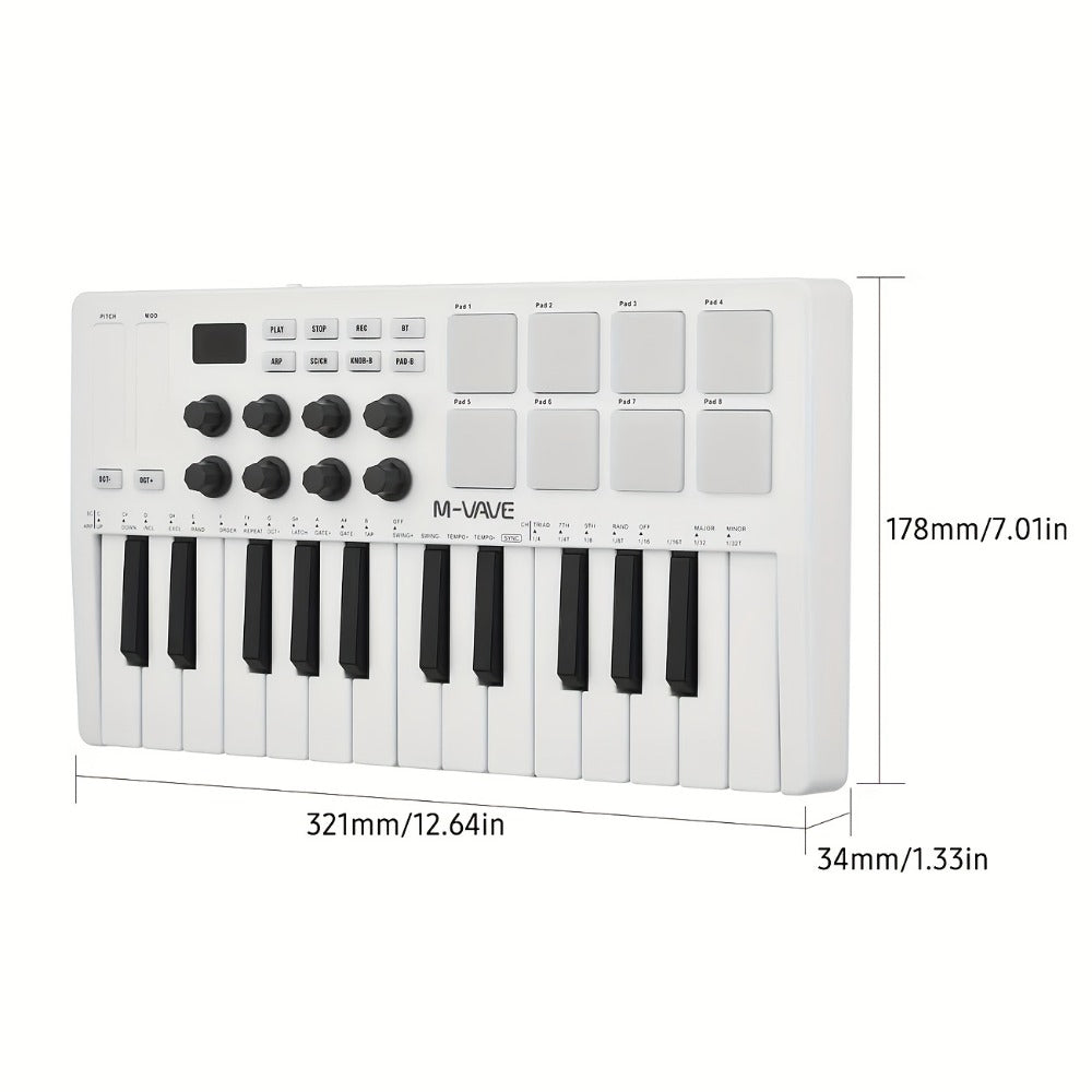 MIDI Pad Controller, RGB, Wireless, M-VAVE, 25-Key, Keyboard for Music Production detail image