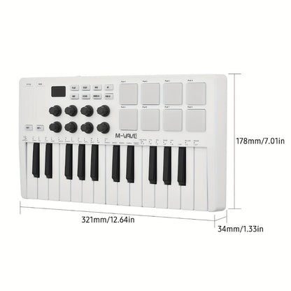 MIDI Pad Controller, RGB, Wireless, M-VAVE, 25-Key, Keyboard for Music Production detail image