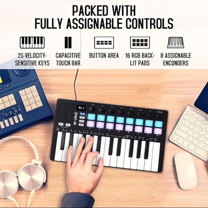 MIDI Pad Controller, RGB, Wireless, M-VAVE, 25-Key, Keyboard for Music Production detail image - detail view 7