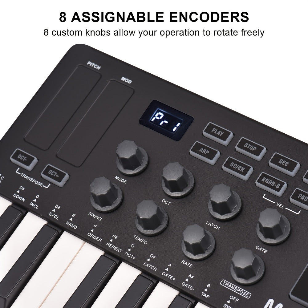 MIDI Pad Controller, RGB, Wireless, M-VAVE, 25-Key, Keyboard for Music Production detail image - detail view 9