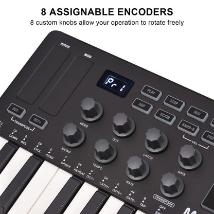 MIDI Pad Controller, RGB, Wireless, M-VAVE, 25-Key, Keyboard for Music Production detail image - detail view 9