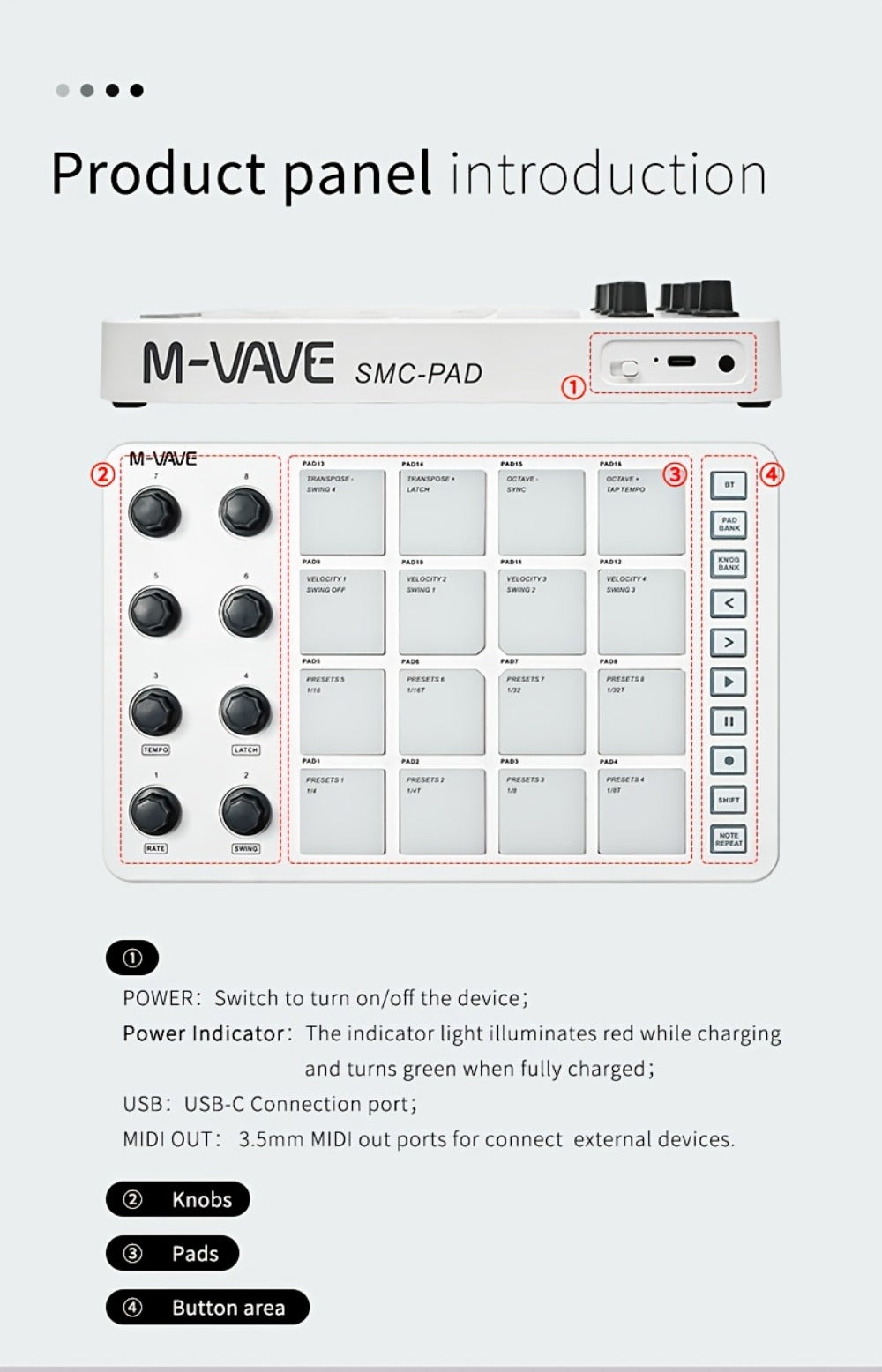 MIDI Pad Controller, USB, Wireless, Professional-Grade, Multi-Effects for Music Production detail image - detail view 18