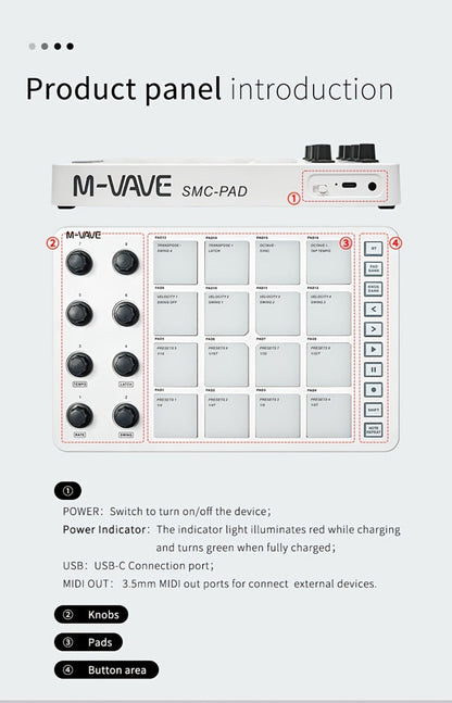 MIDI Pad Controller, USB, Wireless, Professional-Grade, Multi-Effects for Music Production detail image - detail view 18