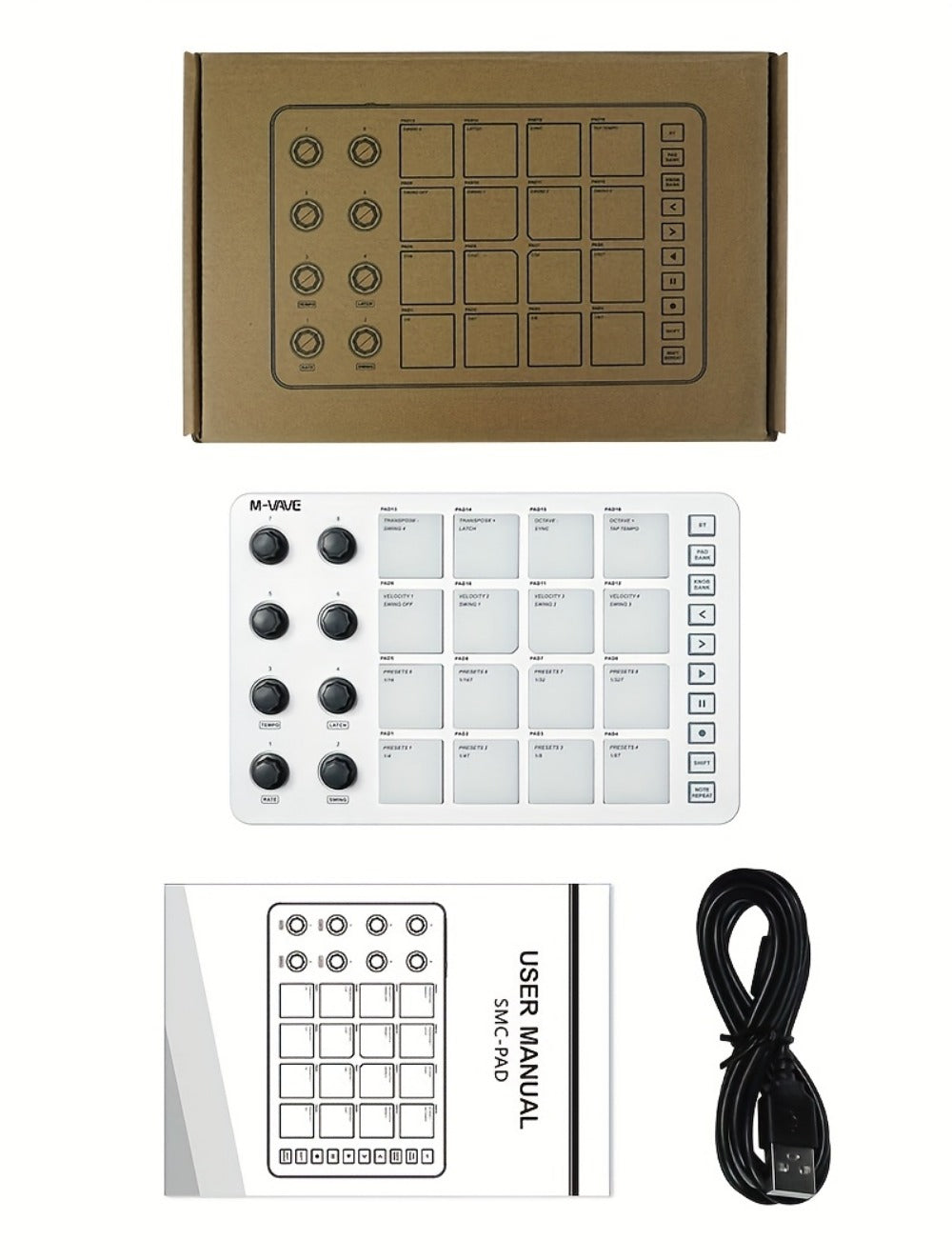MIDI Pad Controller, Wireless, USB, M-VAVE, Portable for Music Production detail image - detail view 22