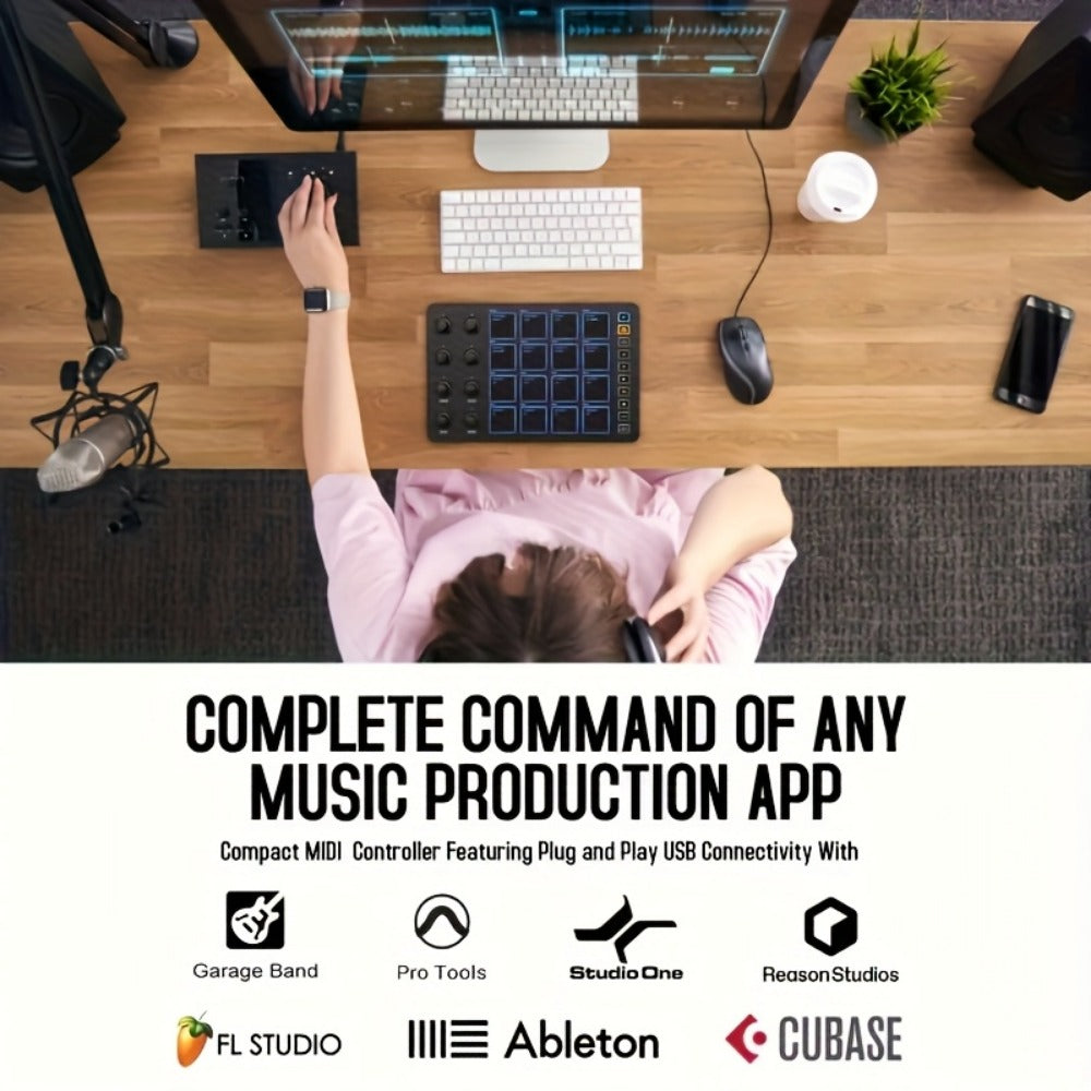 MIDI Pad Controller, Wireless, USB, M-VAVE, Portable for Music Production detail image - detail view 7
