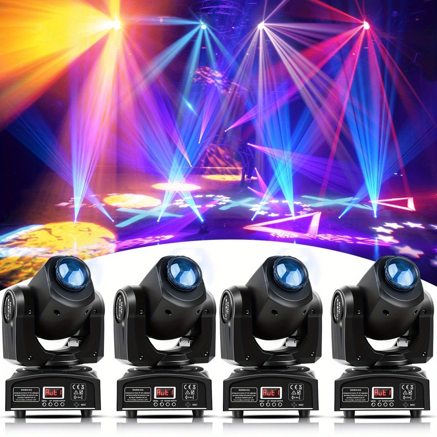 Moving Head DJ Light shown in the 4pcs option