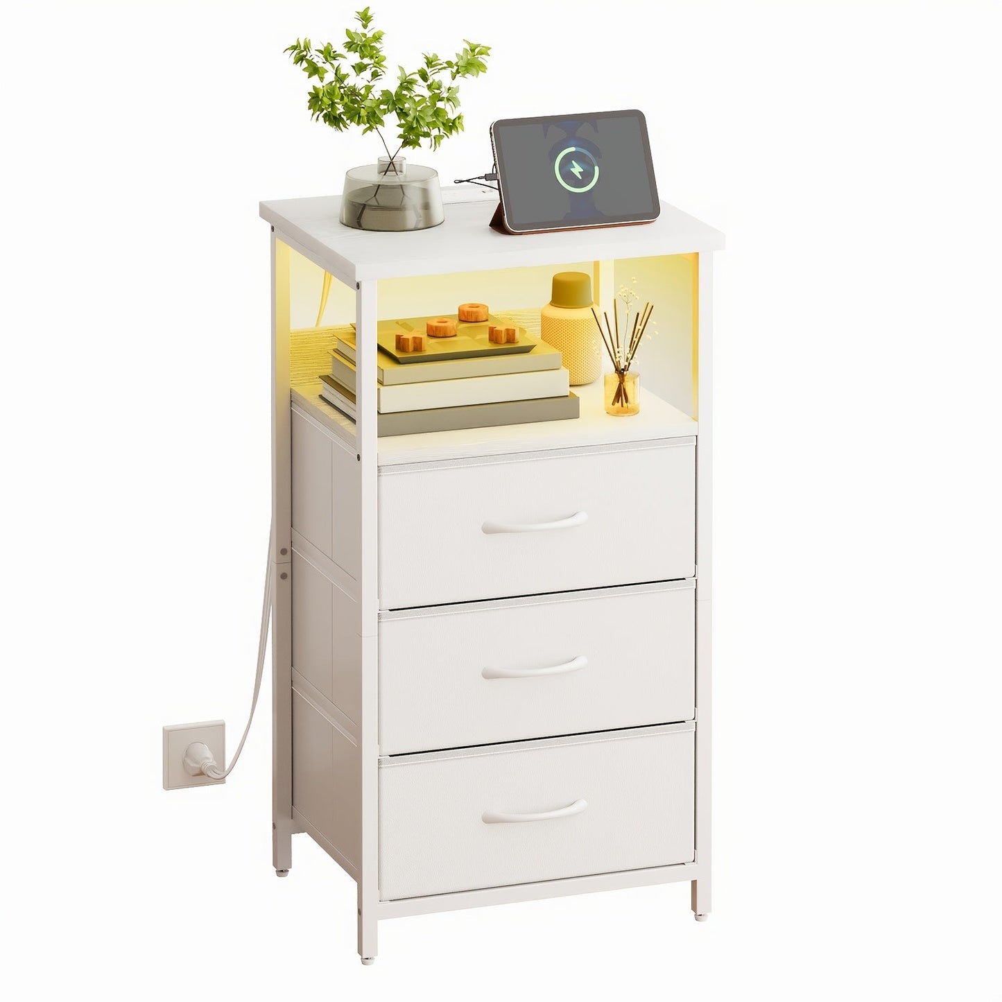 Nightstand shown in the 1pc-3 Drawers-White option
