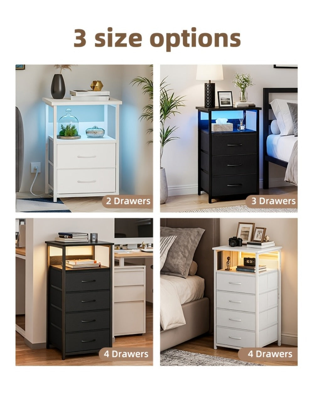 Multi-Drawer Nightstand with Charging Station for Practical Everyday Home Use detail image - detail view 39