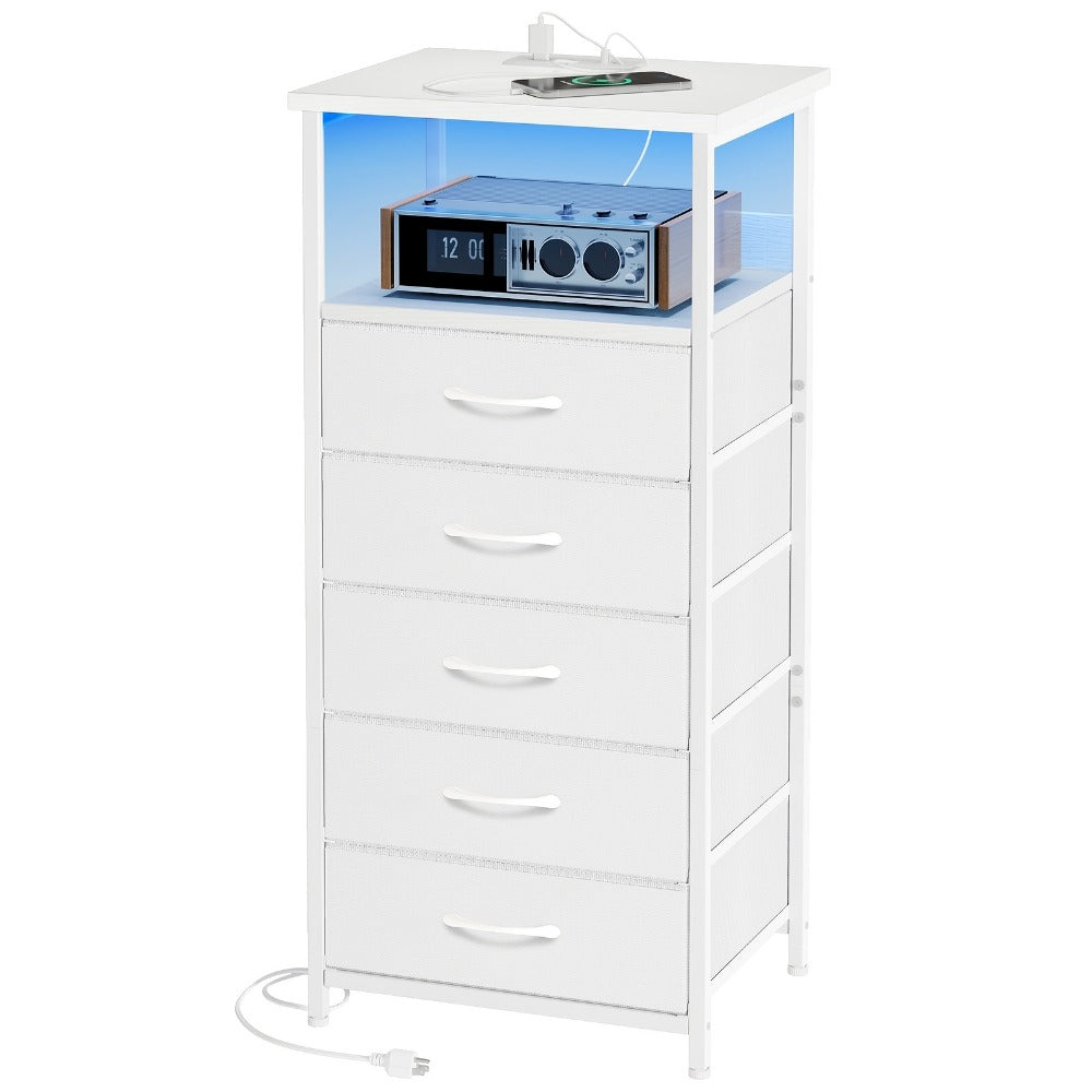 Multi-Drawer Nightstand with Charging Station for Practical Everyday Home Use detail image - detail view 3