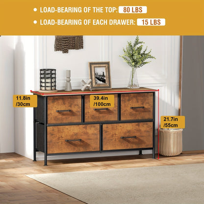 Dresser shown in the Nature, 5-Drawers option