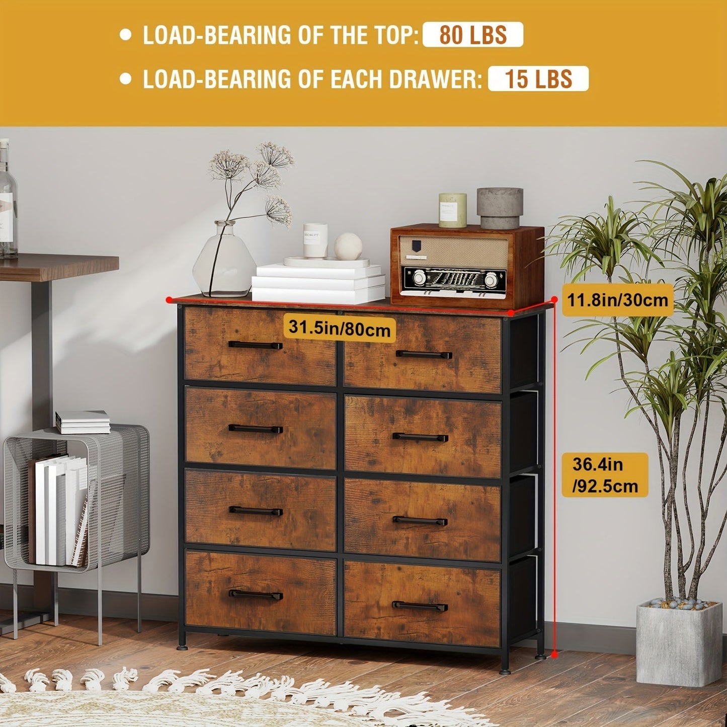 Dresser shown in the Nature, 8-Drawers option