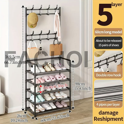 Multi-Layer Freestanding Shoe Rack, Closet Shoe Shelf for Entryway detail image - detail view 3