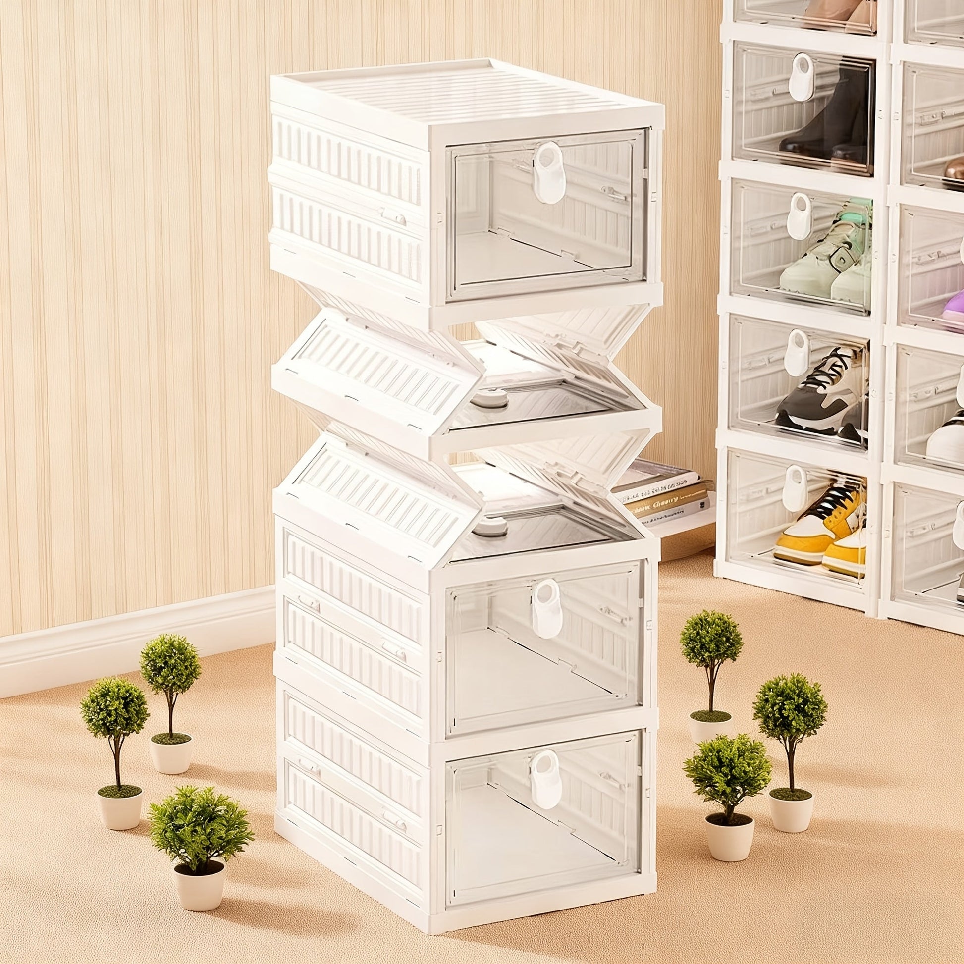 Shoe Organizer shown in the 5-layer shoe box option