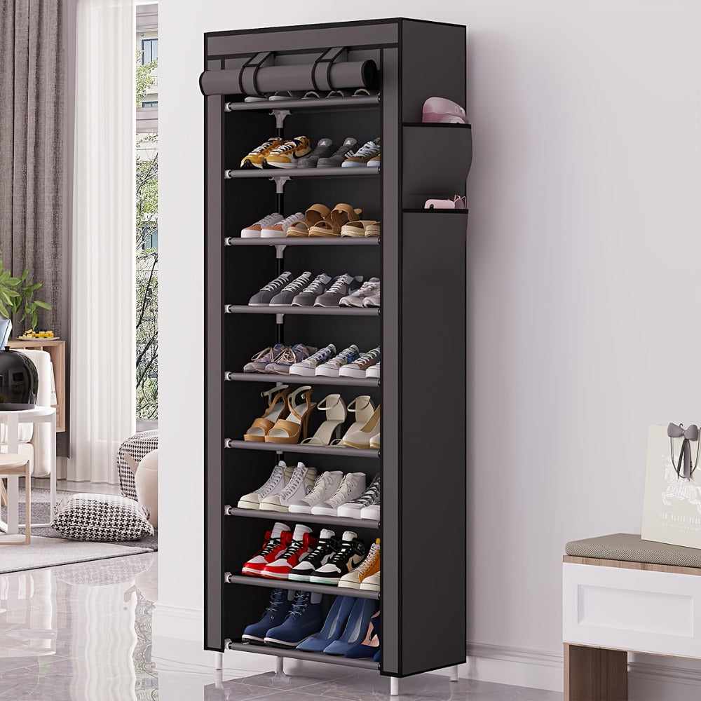 Multi-Tier Fabric Shoe Cabinet, Space-Saving Shoe Cupboard for Entryway detail image - detail view 10