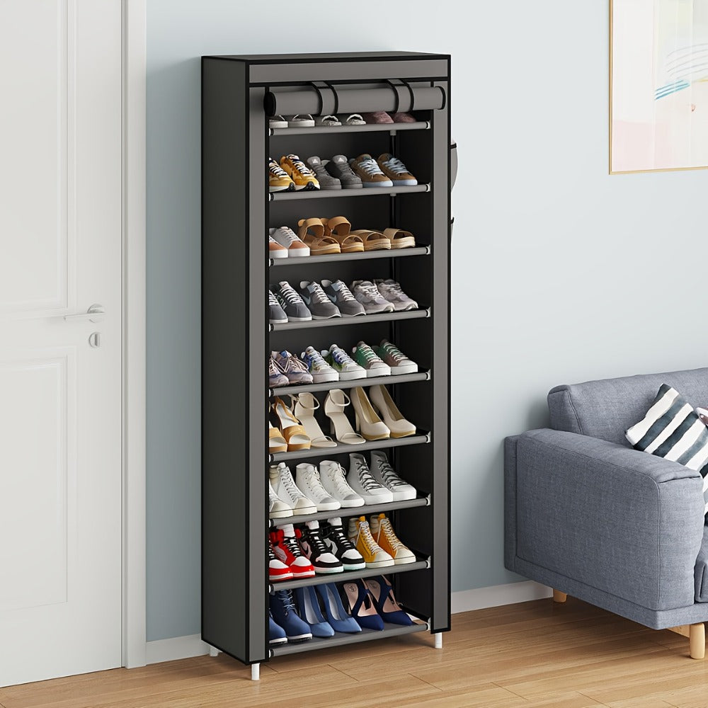 Multi-Tier Fabric Shoe Cabinet, Space-Saving Shoe Cupboard for Entryway detail image - detail view 11