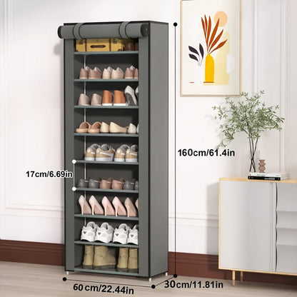 Multi-Tier Fabric Shoe Cabinet, Space-Saving Shoe Cupboard for Entryway detail image - detail view 16