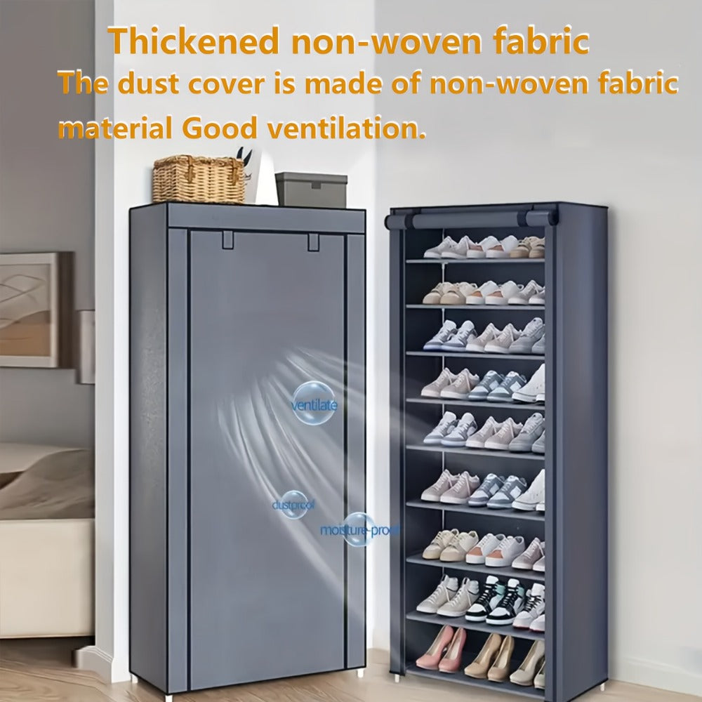 Multi-Tier Fabric Shoe Cabinet, Space-Saving Shoe Cupboard for Entryway detail image - detail view 17