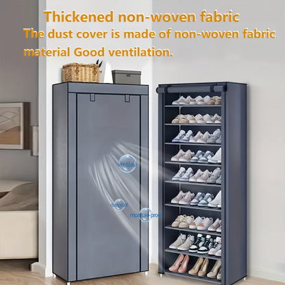 Multi-Tier Fabric Shoe Cabinet, Space-Saving Shoe Cupboard for Entryway detail image - detail view 17