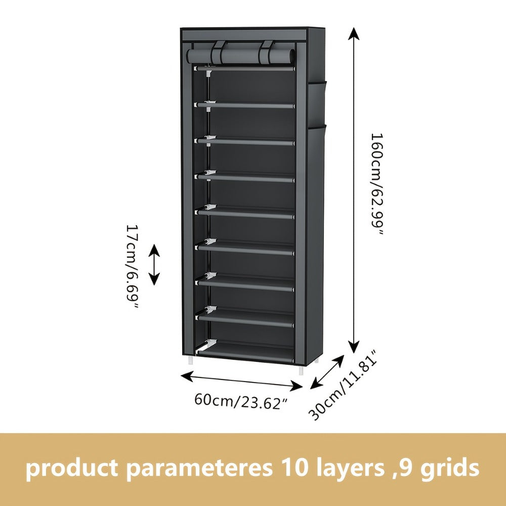 Multi-Tier Fabric Shoe Cabinet, Space-Saving Shoe Cupboard for Entryway detail image - detail view 20