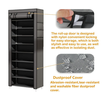 Multi-Tier Fabric Shoe Cabinet, Space-Saving Shoe Cupboard for Entryway detail image - detail view 22