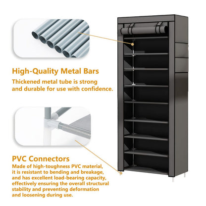 Multi-Tier Fabric Shoe Cabinet, Space-Saving Shoe Cupboard for Entryway detail image - detail view 23